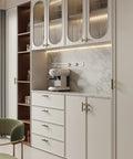 Modern kitchen with cabinets featuring 10 Pack Cabinet Pulls 3 Inch Hole Centers 5 Inch Overall Length Square Zinc Alloy Black And Gold Kitchen Handles