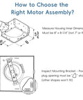 Diagram illustrating S97015162 Motor Upgrade Assembly Compatible with Broan NuTone Bathroom Exhaust Fans with 8" x 8-1/4" Housing.