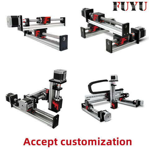 Motorized Linear Guide Table With 150mm Stroke Ball Screw CNC Stage For Nema 23 Stepper Motor Aluminum Rail System