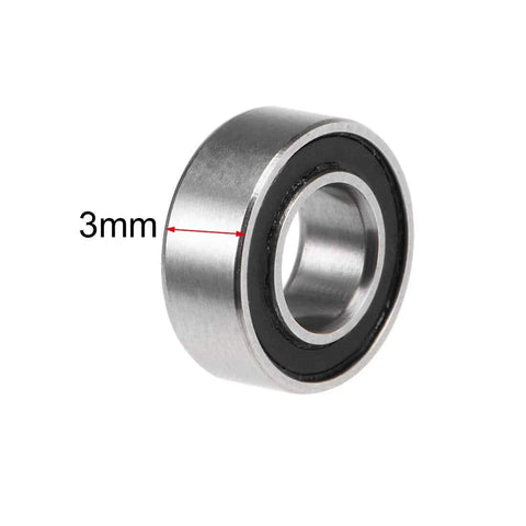 MR84-2RS Deep Groove Ball Bearings 4mm Inner Dia 8mm OD 3mm Bore Double Sealed Chrome Steel Z2 10pcs, side view with 3mm thickness shown