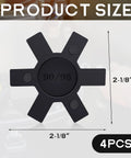 NBR Rubber Spider Center Inserts For L Jaw Couplings Four Piece Set Black Diameter Two And One Eighth Inches product size diagram