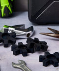 NBR Rubber Spider Center Inserts for L Jaw Couplings Four Piece Set Black Diameter Two and One Eighth Inches with tools