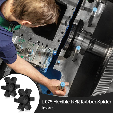 Flexible NBR Rubber Spider Insert Solid Spider Center Inserts Suitable for L Jaw Coupling Set, Black (4 Pcs, L075) installed