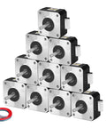 10Pack Nema 17 Stepper Motor 1.8° 2 Phase High Torque 0.13Nm(18.41oz·in) Bipolar 42x21mm 1.0A for 3D Printer DIY Robot CNC Machine