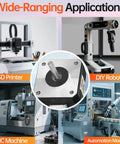 0.9° Nema 17 Stepper Motor 2 Phase High Torque 0.09Nm(12.75oz·in) shown in CNC, 3D printer, DIY robot, automation settings.