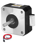 0.9° Nema 17 Stepper Motor 2 Phase High Torque 0.09Nm(12.75oz·in) Bipolar 0.4A 9.1Ω 42x21mm 4-Lead Shaft 17mm φ5mm 42 Stepper Motor Cable 1M shown