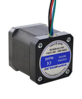Side view of Nema 17 Bipolar Stepper 0.9deg(400 Steps/rev) 1.68A 44Ncm(62.3oz.in) Motor with visible wires and mounting plate.