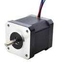 Nema 17 Bipolar Stepper 0.9deg(400 Steps/rev) 1.68A 44Ncm(62.3oz.in) Motor showing shaft and wiring connectors