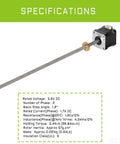 Nema 17 Stepper Motor Integrated 11.81in(300mm) T8 Lead Screw Standard Step Angle 1.7A 0.4Nm Bipolar High Torque 42x40 Motor