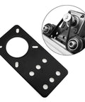 Nema 17 Stepper Motor Mount Flat Bracket Black Aluminum Alloy Mounting Plate for CNC 3D Printer with close-up of installation