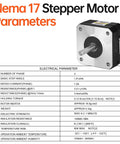 Diagram and specifications of a 10Pack Nema 17 Stepper Motor 1.8‌°‌ 2 Phase High Torque 0.13Nm(18.41oz·in) Bipolar 42x21mm.