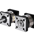 Front and side view of Ratio 10:1 Planetary Gearbox for Nema 23 Stepper Motor 57-67mm Backlash 15 arcmin Input Shaft 21mm φ8mm