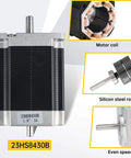 Nema23 Stepper Motor,270 oz.in,76mm,1.8 deg,3A,with 4 Lead Wires for 3D Printer/Robot/CNC Router Engraving Milling (3pcs Dual Shaft)