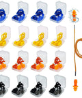 Noise Reduction Earplugs For Sleeping NRR 32 Reusable Soft Silicone Ear Plugs With Nylon Cord in assorted colors, 16 pairs