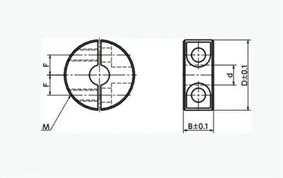 Diagram of NSCSS-4-8-S NBK Set Collar Split type Stainless Steel with dimensions for precise fitting.