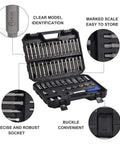 Heavy Duty 50 Piece Nut Socket Set For Strut Mounts And Shock Absorbers All In One Auto Tool Kit in open case