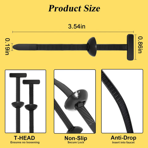 150Pcs Nylon Universal Cable Tie Buckle Kit For Cars And Home Fixes Zipper Clips T Zip Ties size and features overview