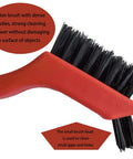 Close-up of nylon cleaning brush with dense bristles and ergonomic grip, highlighting mini head for small gaps cleaning.