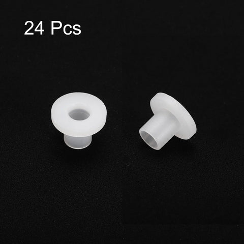 Flanged Sleeve Bearings Nylon Bushings With Flange 4mm Bore 5mm Outer Diameter 7mm Length Flange Diameter 10mm 24 pcs