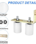 Slide Gate Guide Roller Set With L Shaped Bracket Nylon Rollers Two Inch Diameter And Two And Three Eighths Inch Length