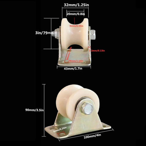 Pulley, Pulley Wheel, Directional Sheave, Track Wheel for Round Tube, Double Bearing for Industrial Machines, Sliding Door