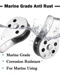 SUS316 Nylon Steel Rope Pulley System Wheel Outdoor Steel Pulley Smooth Cable Rigging Pulley Block Outdoor Suitable for 0.08 to 0.32 Inch Ropes 2Pcs
