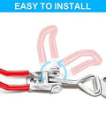 Manual Horizontal Hook & Latch Clamp 220Lbs Holding Capacity with red handles and zinc-plated steel, easy to install.