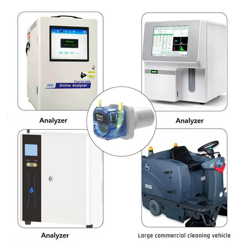 KPHM100-HB low flow small peristaltic pump 12V dc motor in use with analyzers and cleaning vehicle for liquid dosing