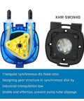 Peristaltic Pump 12V dc Kamoer high Flow 500ml/min KHM 3 rotors liquid dosing pump internal view showing rotor and tubing