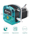 KKTS-24S18 1600ml/min high Flow peristaltic Pump 24V Stepper Motor dosing Pump Adjustable Speed for lab Factory Industry, blue housing