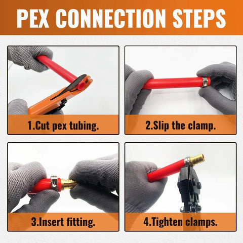 Tutorial steps for installing Six Pack Half Inch Pex To Half Inch Female NPT Brass Fittings Lead Free PEX B Adapters.