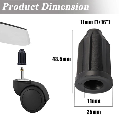 20 Pcs Caster Socket Sleeve Round Inserts For Standard Tubes And 1 Inch Caster Wheels, 7 16 Inch Inside Stem measured