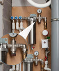 Water filtration system installation with visible pipe connections; close-up of Silicone Seal Ring Washer Set For 1 And A Half Inch Drain Pipes Ten Pack in use.
