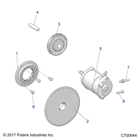 Diagram of Polaris Torque Limit Gear Pin for Specific GENERAL, RANGER, RZR, XPEDITION Models, Genuine OEM - Part 3022416