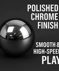 Polished chrome 1/2" precision steel bearing ball with "Smooth & High-Speed Play" text, part of (25 Qty) 1/2" Inch (0.50") Precision Chrome Steel Bearing Balls G25.