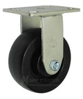 BBQ Pit 5" Polyolefin Casters Kit with Mounting Hardware, 2,000 Lbs. Total Capacity, rigid caster with black wheel