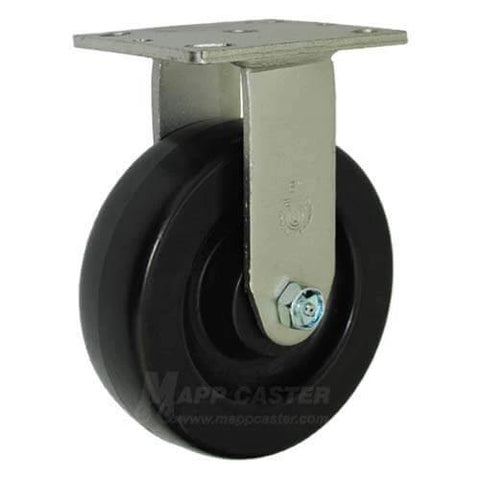 Ridget caster from Toolbox Caster Kit - 6" Polyolefin Casters for Job Boxes - 2,800 Lbs., shown with black non-marking wheel.