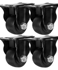 1.5 Inch Heavy Duty Polyurethane Caster Wheels, Rigid Fixed Non Swivel, Industrial Grade, Pack of 4 for heavy carts in workshops