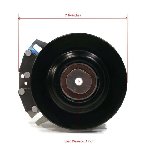 PTO Clutch with Wire Harness for Hustler FasTrak with 54" Deck 928291, 928502 front view showing dimensions and components