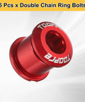 Red M8 aluminum 5pcs Double Chain Ring Bolts bicycle crankset nuts chainwheel screws for road mountain bike CNC machined