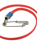 Spearfishing Floatline Clutch for Fighting Big Fish Freediving Spearfishing in red with metal clip and blue accents