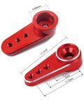 Red metal horn for 2PCS D9025MG 9g Mini Servo, Micro Full Metal Gear Digital Servo, dimensions marked in millimeters.