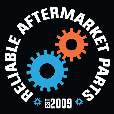 Logo for Reliable Aftermarket Parts featuring colorful gears and text 'Est 2009'