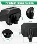 Replacement Foot Caster And Caster Wheel For Shop Vacuums 6 To 16 Gallon, dimensions displayed, black plastic.