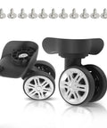 2 Pcs Replacement Luggage Wheels For Most Suitcases Durable Plastic 360 Degree Spinner Wheels With Smooth Quiet Rotation