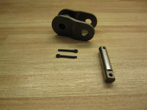 Offset Link For Rex100 Drive System Replacement Part REX100 OFPK By Rexnord laid out on wooden surface, showing components.