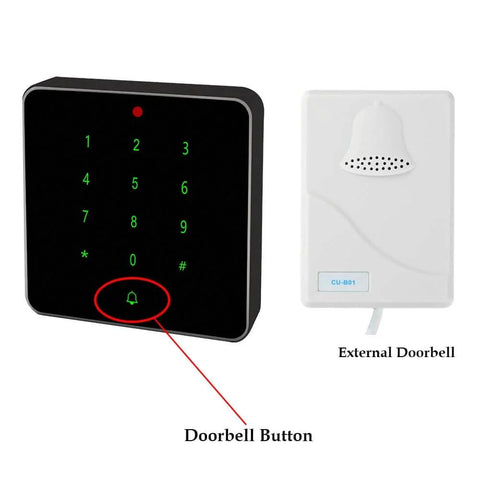 13.56MHZ RFID Door Access Control With Keypad Waterproof Aluminum Frame Supports 10000 Card Users Includes 5 IC Cards, front view