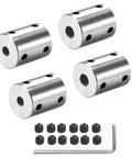 6 To 8 Millimeter Rigid Shaft Coupling 90 Degree Sleeve Adapter For 3D Printer Motors Pack Of 4 with screws and wrench