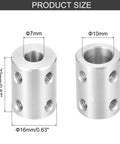 Rigid Shaft Coupling 7 To 10 Mm For 3D Printers And CNC Machines 22 By 16 Mm Dual Piece Set dimensions with M4 screw holes