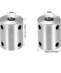 6 To 8 Millimeter Rigid Shaft Coupling 90 Degree Sleeve Adapter For 3D Printer Motors Pack Of 4, 22 Mm Length, 14 Mm Diameter
